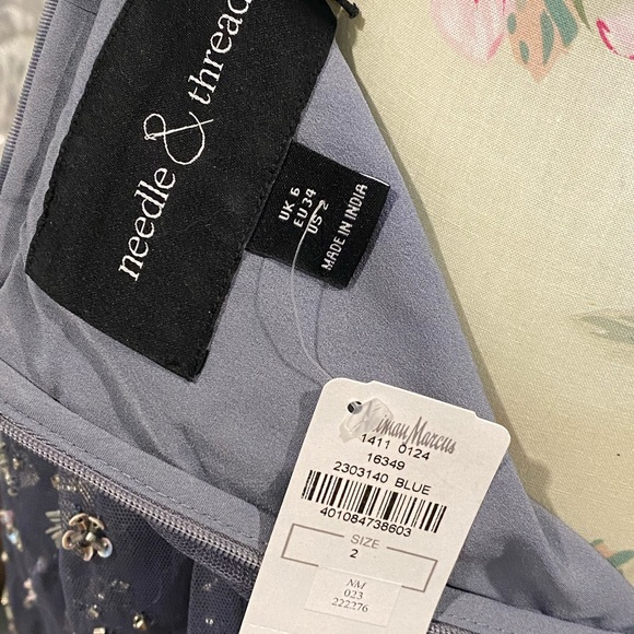 Needle & Thread Comet floral embellished open back midi dress. STYLE#211117202 - Picture 10 of 10